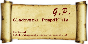 Gladovszky Pompónia névjegykártya